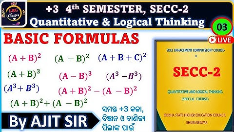 +3 4e SEMESTER SECC-2 | Kwantitatief en logisch denken | KLAS-03 | BASISWISKUNDIGE FORMULES