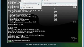 Open BackTrack 4 beta VM virtual machine in VMware Player Part 5 of 6