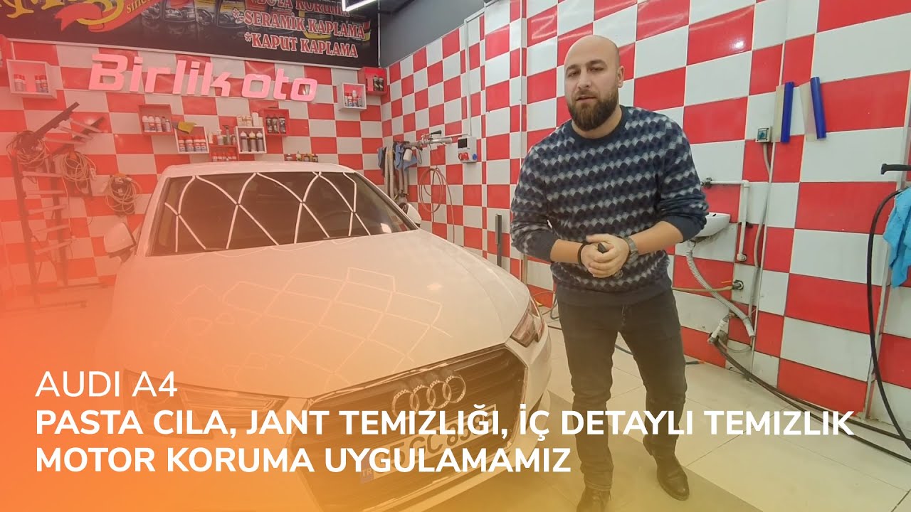Audi A4 // Pasta Cila, Jant Temizliği, İç Detaylı Temizlik, Motor Koruma Uygulamamız