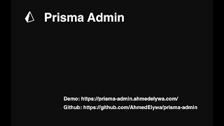 prisma admin introduction