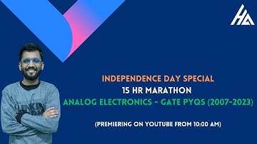 15 Hour Marathon || Analog Electronics GATE PYQs (2007-2023) || Live Only