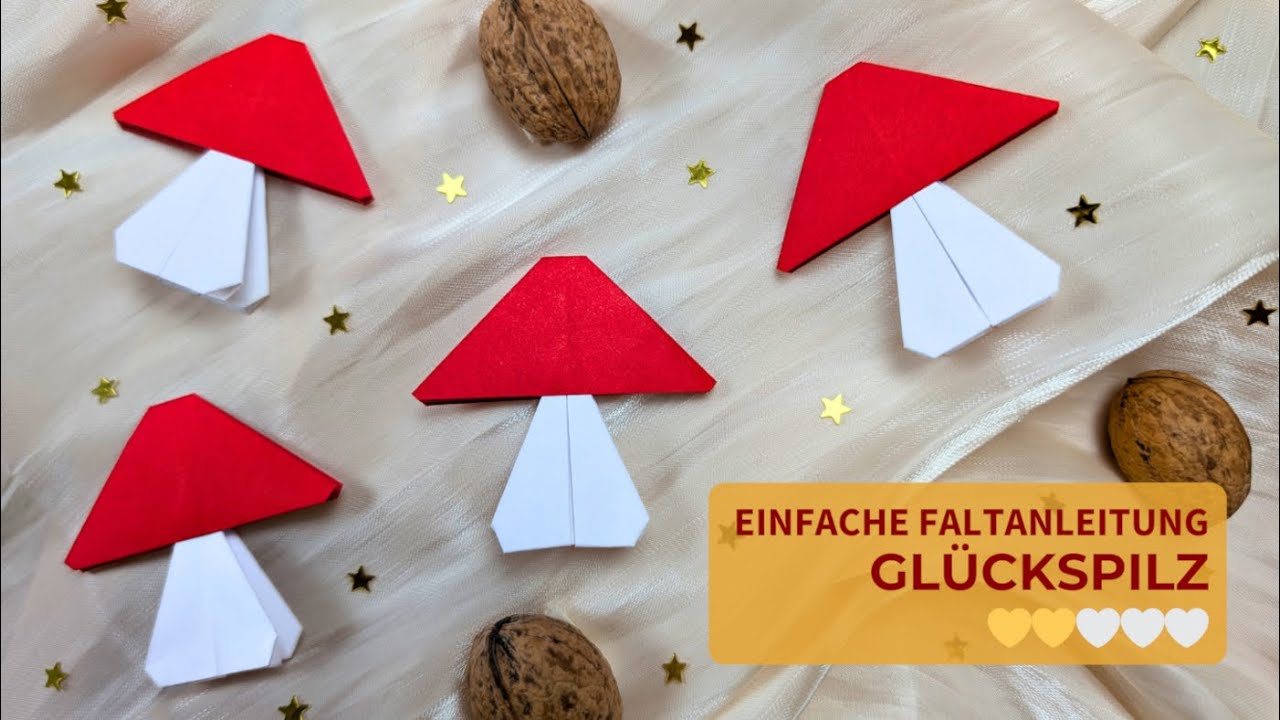 🍄 Einfache Anleitung: Origami Pilz falten 🍄
