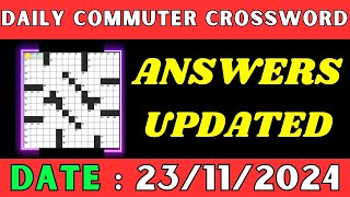 Daily Commuter Crossword Clue Answers for Nov 23 2024 | Solved