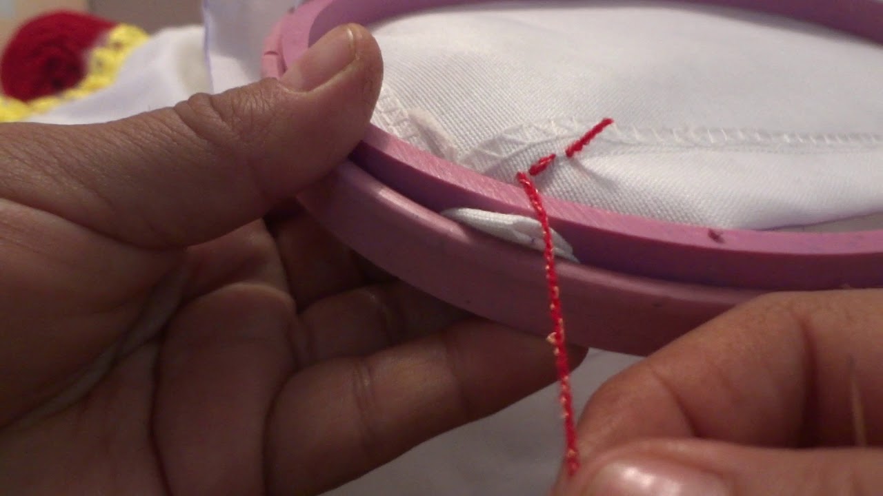 Como hacer nudo escondido para bordar.