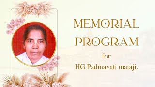 Memorial Program for HG. Padmavati Mataji Mataji | ISKCON Chowpatty