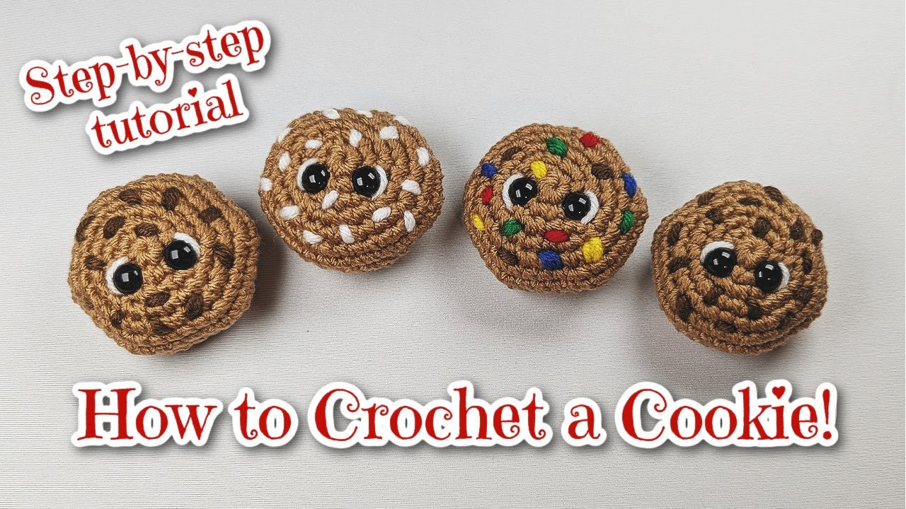 How to Crochet a Chocolate Chip Cookie | Amigurumi Pattern | Food Crochet Pattern