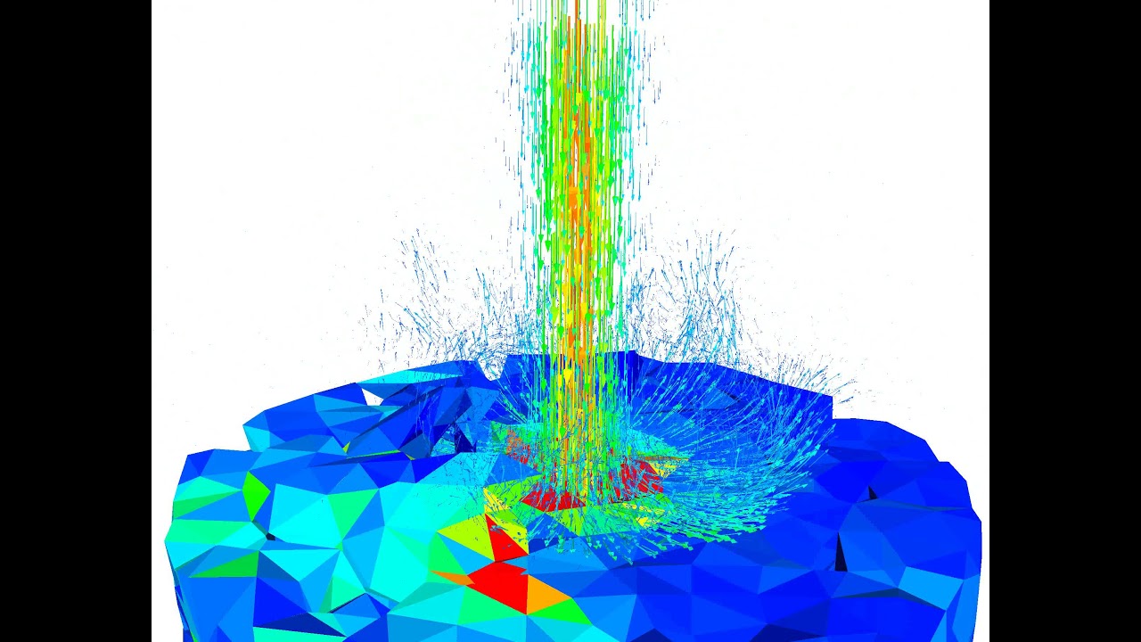 Numerical simulation of water jet drilling into porous sandstone - YouTube