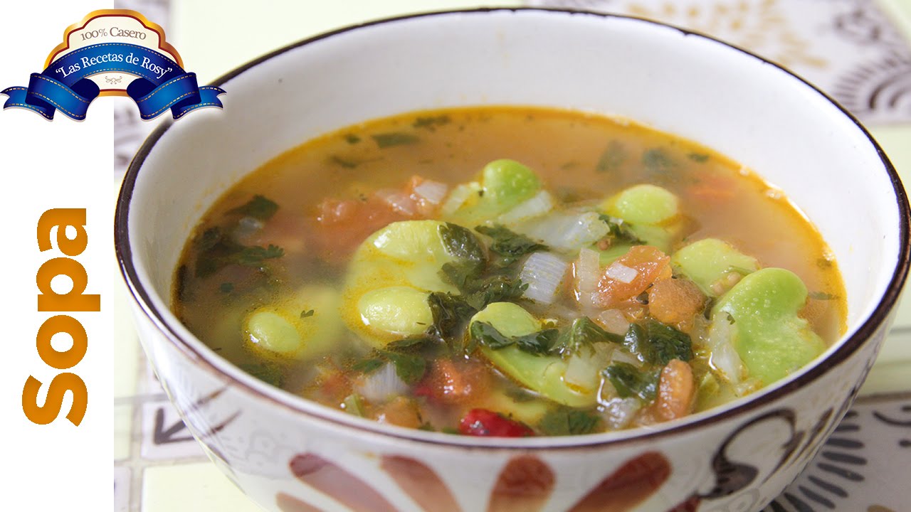 Sopa de haba verde Las Recetas de Rosy - YouTube