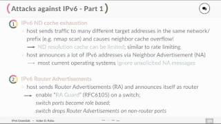 IPV6 : Attacks against IPv6