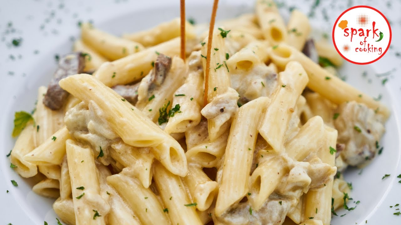 Chicken Pasta in White Sauce Chicken Pasta Recipe Creamy & Cheesy