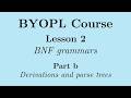 [BYOPL:L2b] Using a BNF grammar to build a derivation or a parse tree for a string