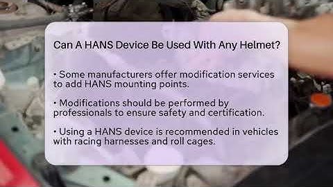 Can A HANS Device Be Used With Any Helmet? - Car Performance Pros