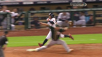 OAK@HOU: Umpires review an out call at first in 9th