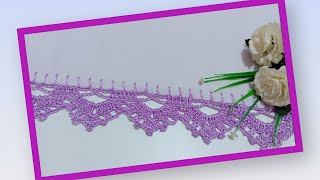 💥Aprenda a Fazer esse Lindo Barrado em Crochê bem Fácil 1-💜