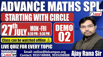 Circle | Advance Maths Special For SSC/BANKING/RAILWAY/DEFENCE/STATE | Demo 02 | By Ajay Rana Sir