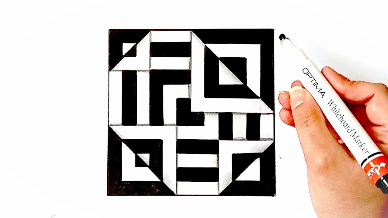 Optical Illusion Tutorial for Beginners / Op Art Drawing Ideas / Creative and Step by Step 