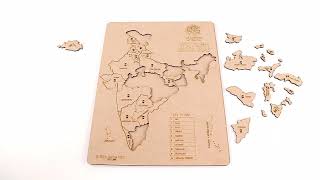 RATNA'S WOODEN INDIA MAP STATE & UT PIECE PUZZLE FOR KIDS.PUZZLE SIZE: 28.5 CM X 36 CM screenshot 3