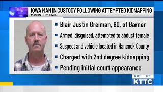 Garner man arrested in kidnapping attempt in Mason City