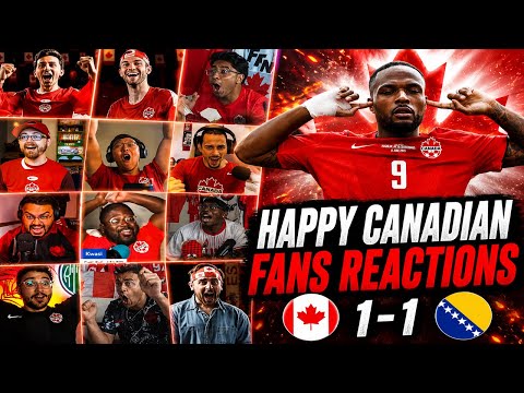 Happy Canadians Reactions to Canada gaining their first point ever in FIFA WORLD CUPS | CAN 1-1 BIH