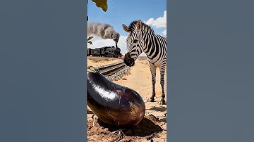 Zebra saved the brinjal tree from drying up by watering it 😭 #ai​ #save​ #tree​ #zebra​