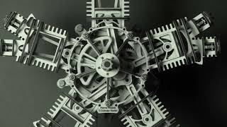 Morris Models 5 Cylinder Radial Engine on Motorized Stand