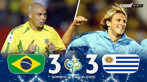 Brasil 3 x 3 Uruguay (Ronaldo x Forlan) ● Eliminatorias del Mundial 2006 Resumen y Goles HD