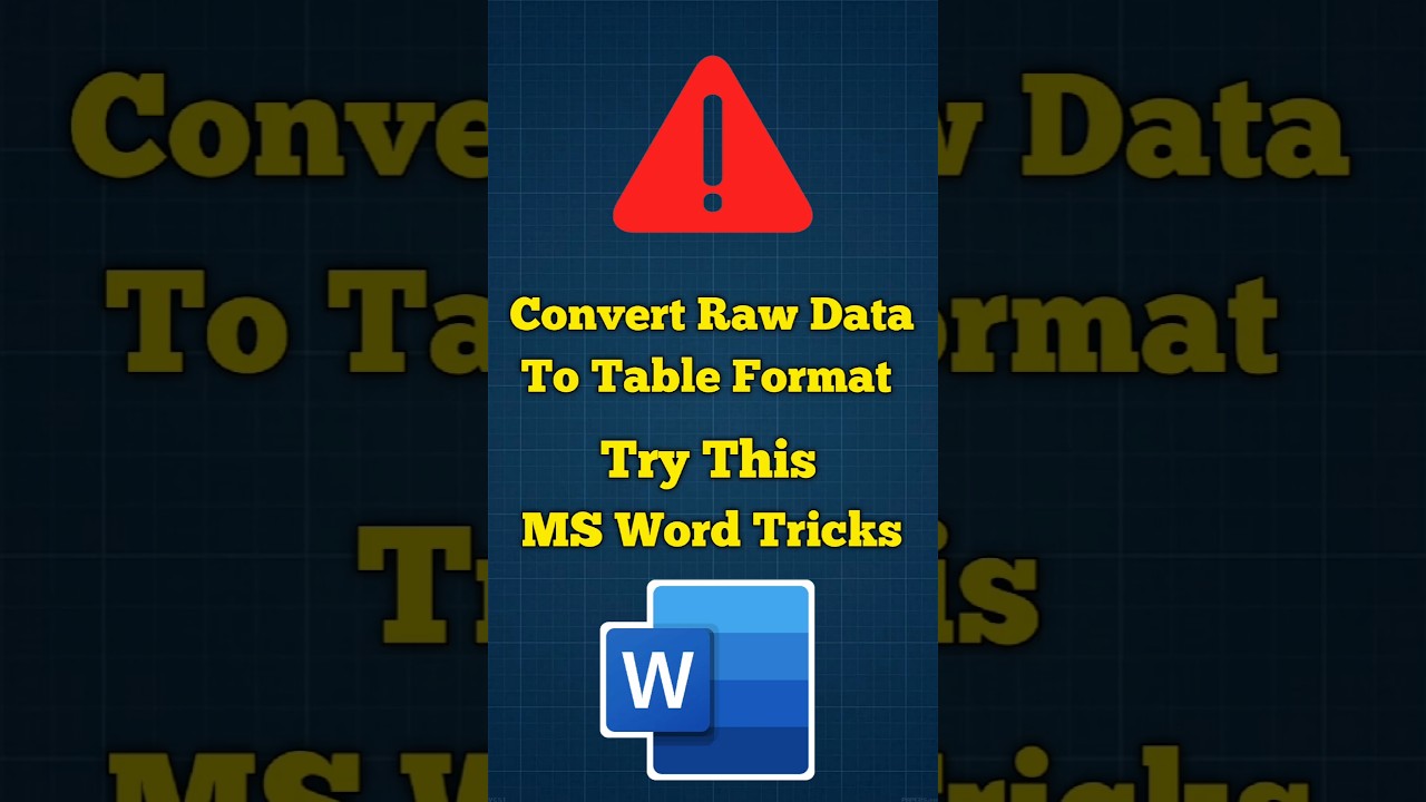 MS Word Trick: Convert Data to Table | 