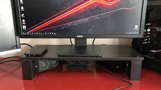Fitueyes Computer Monitor Riser with Gray Glass Shelf and Piano Lacquer Rack for Xbox One/TV Component/Flat Screen TV DT106008GB How I Built Computer Monitor Riser (IKEA Hack) DIY