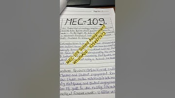 MEC 109 Solved Assignment 2024 #ignouassignment