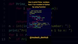 Prime number logic Python #pythonforbeginners #pythontutorial #python #programming #python #coding