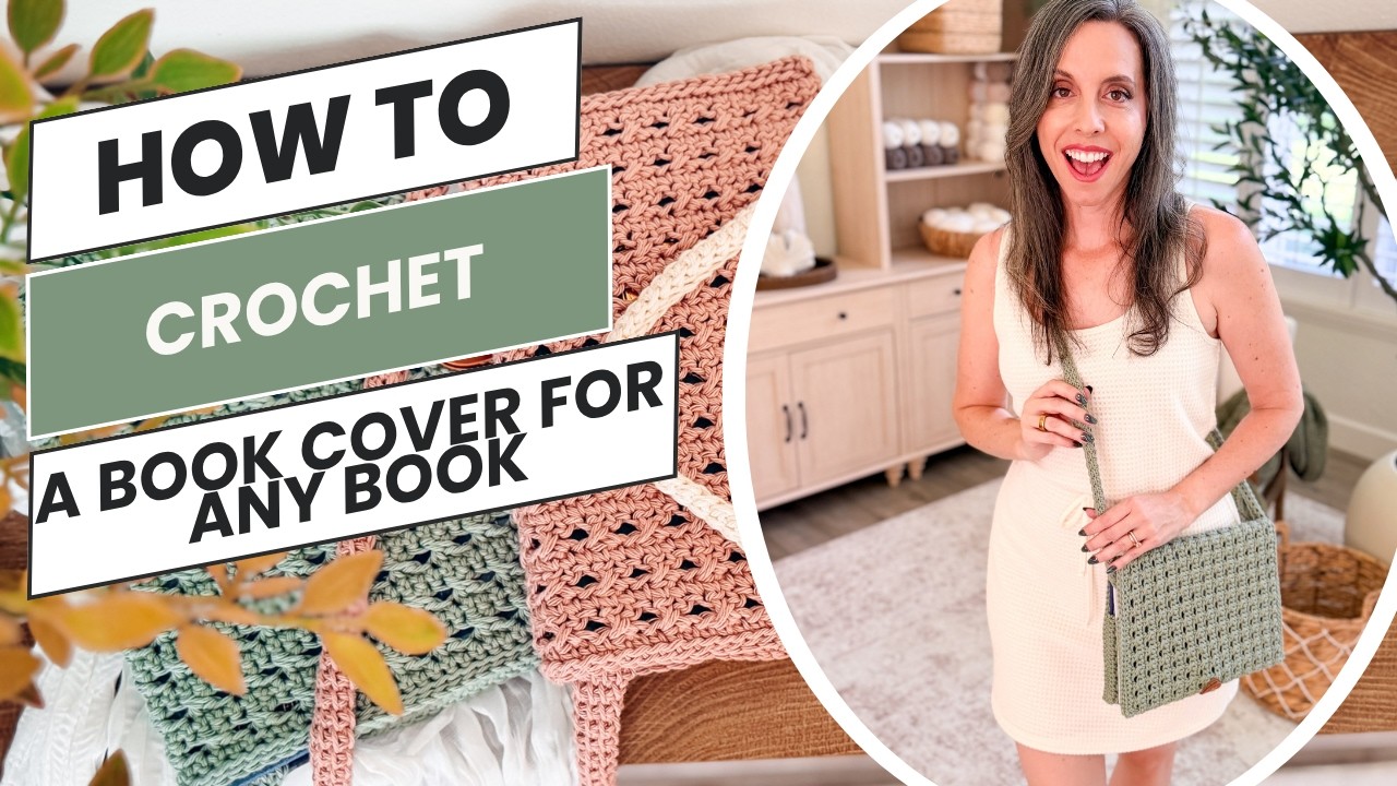 Crochet a Book Cover in Any Size | Free Reed Crossover Stitch Pattern Video