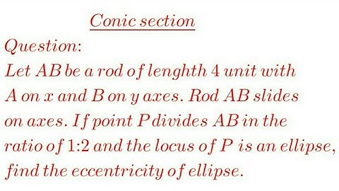 Let AB be a rod of length 4 unit. Rod AB slides on axes......
