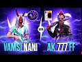 Vamsi nani vs ak 777 ff  dangerous matcha 1 vs 1 room who will win garena free fire telagu vng