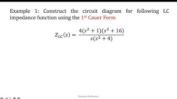 Cauer Form Example 1 | LC Circuit | Synthesis of Passive Network
