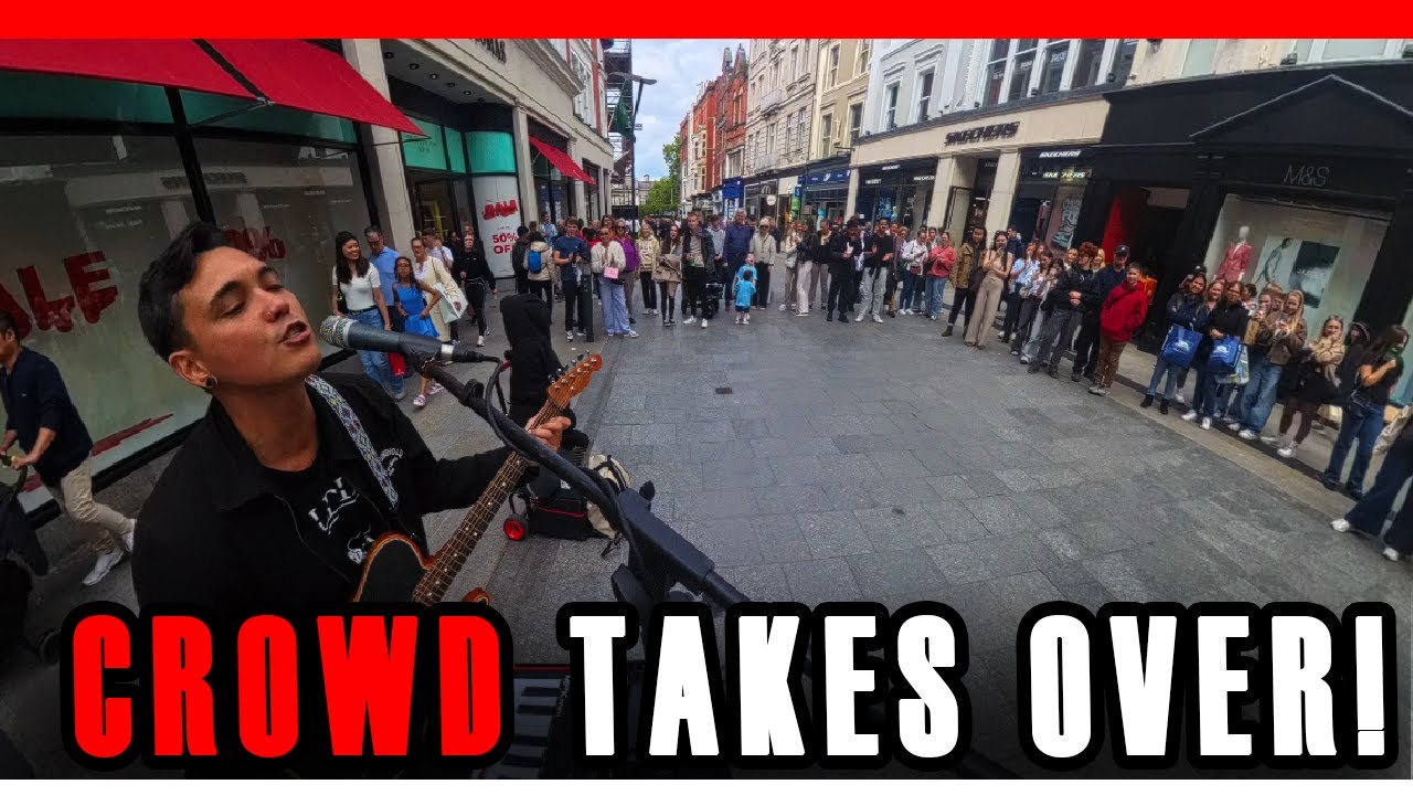 Started Playing...Then a MASSIVE CROWD joined in for ''Viva La Vida'' with me!