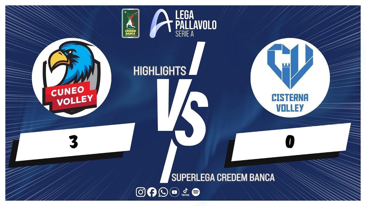 MA Acqua S.Bernardo Cuneo vs. Cisterna Volley - Superlega Credem Banca VBTV Match Highlights