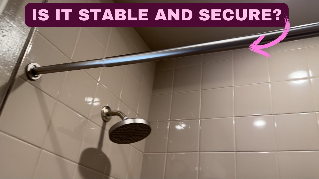 AmazerBath Spring Tension Shower Curtain Rod, 3175 Inches Heavy Duty