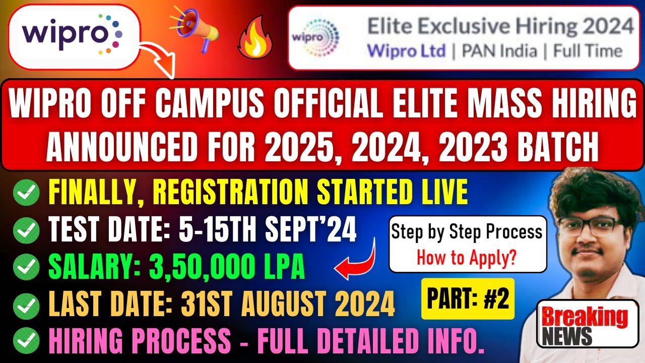 Wipro Elite Mass Hiring Announced | OFF Campus Drive For 2025, 2024 ...