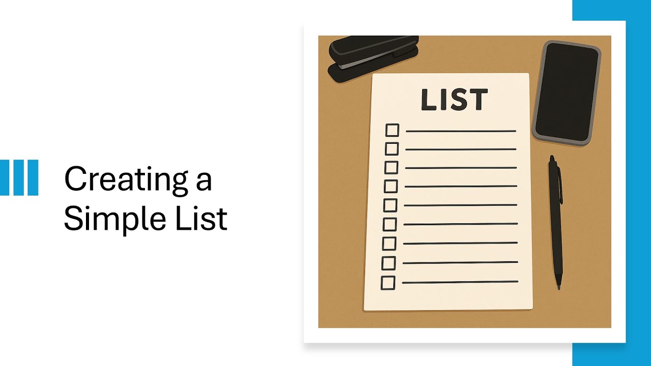 Creating a Simple List - YouTube