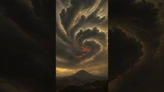 Before a volcanic eruption, the sky first becomes abnormal.