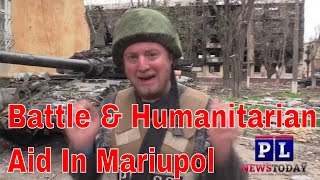 Российские солдаты ведут бой, при доставке гуманитарной помощи в Мариуполе