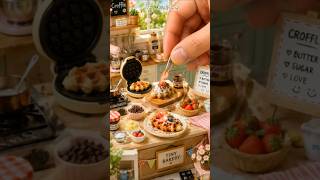 Tiny Croffle Bakery Magic 🧇🍓 | Giant Hands Create Mini Dessert Masterpieces! #shorts #miniature