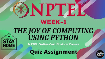 NPTEL The Joy of Computing using Python Week 1 Quiz Assignment Solutions || August 2020 || Swayam