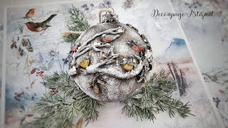 ❄ Bauble with birds and the first winter snow ❄