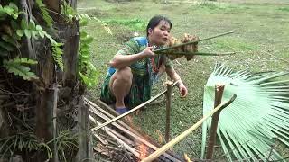 Primitive Life - 12 Days Solo Bushcreaft Meet Forest People - Survival Camping Cooking