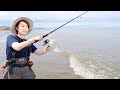 高級魚マゴチを食べたくて、海岸へ釣りに行きました。