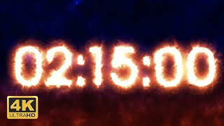 2 Hour 15 Minutes Countdown Timer - Burning [4K]