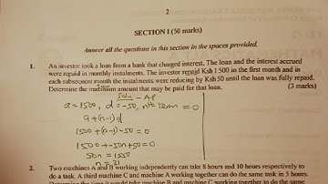 Kcse 2022 Pp2 Mathematics Q1.# arithmetic Progression A.P