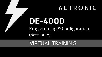 DE-4000 (session A) - Programming and Configuration