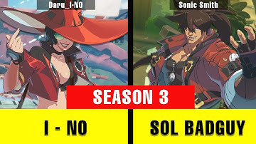 GGST | I - NO VS Sol Badguy | Guilty Gear Strive High level gameplay